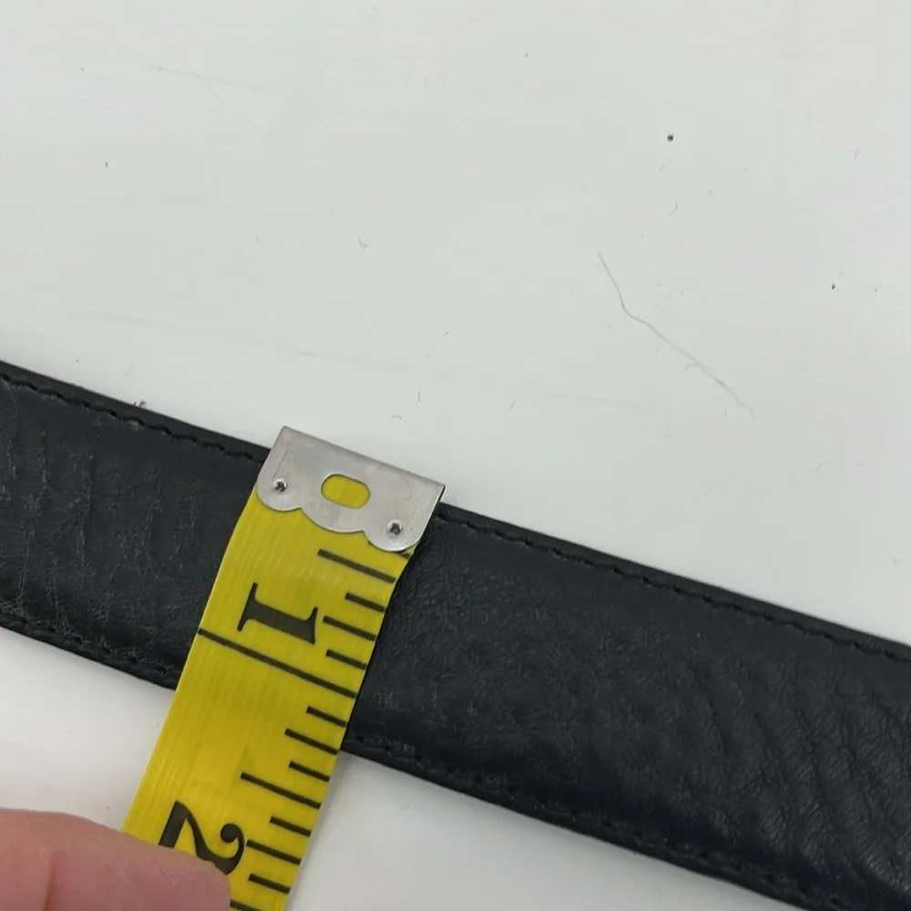 FOSSIL Black Leather Belt with Silver Tone Buckle & Tip - Men’s size 38